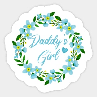 Floral Daddy's Girl, Forget Me Not Floral Wreath Sticker